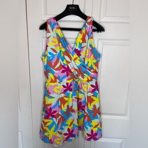 Lands' End women v-neck swim dress Swimsuit multicolor size 22w NWOT